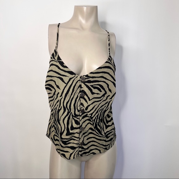 Taupe/Black Zebra Print Cami Blouse - Picture 6 of 10